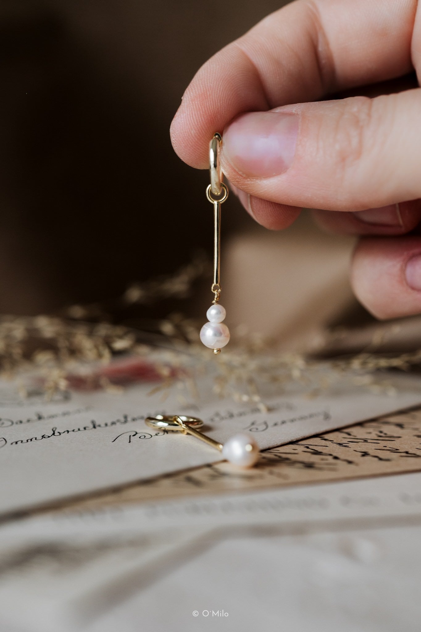 Pearl Drop Hoops. Elise