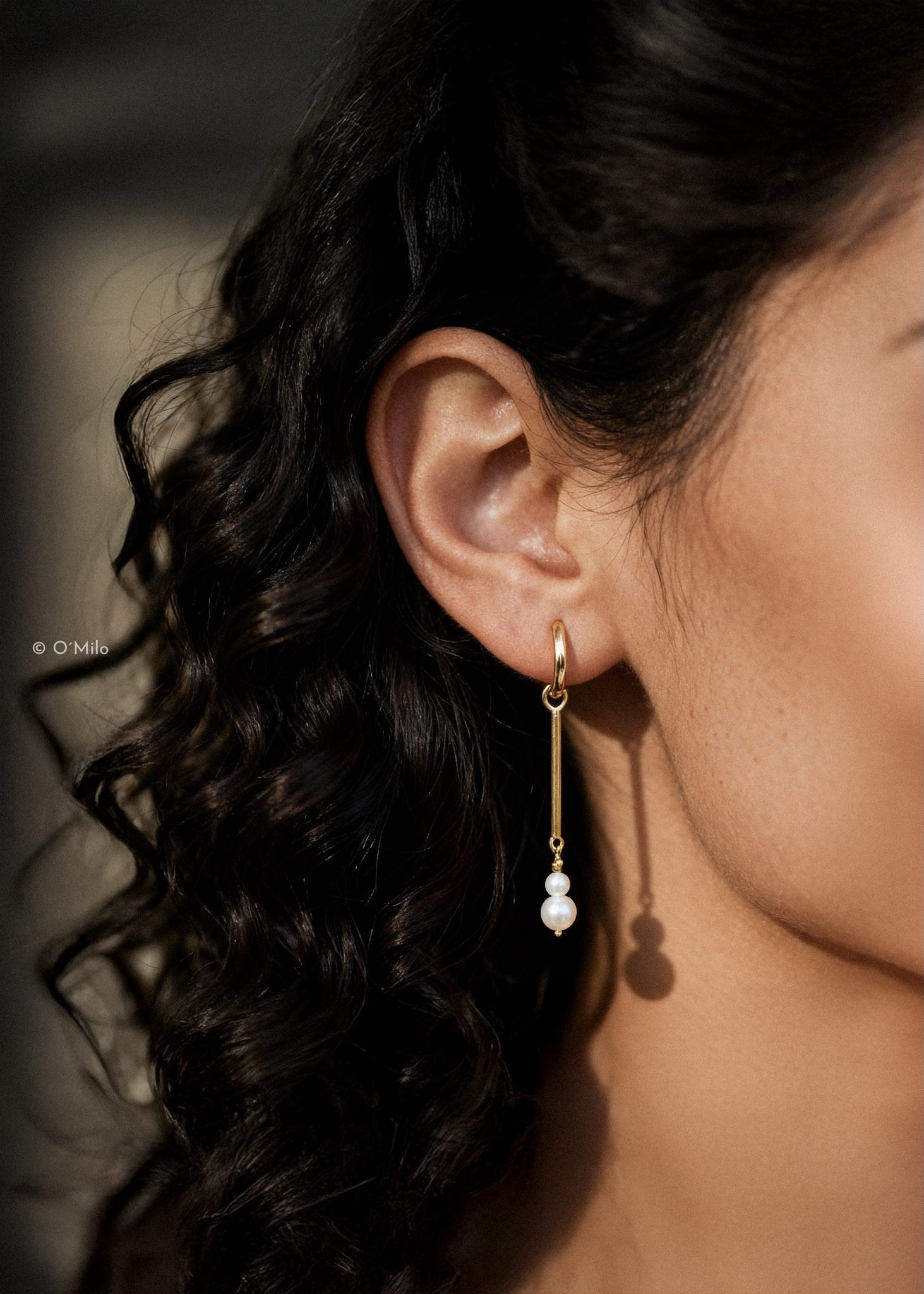 Pearl Drop Hoops. Elise