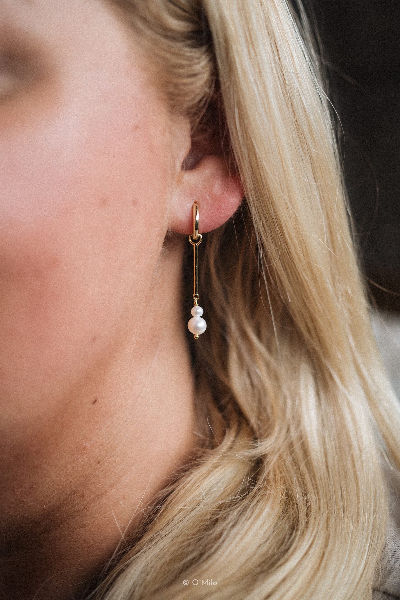 Pearl Drop Hoops. Elise