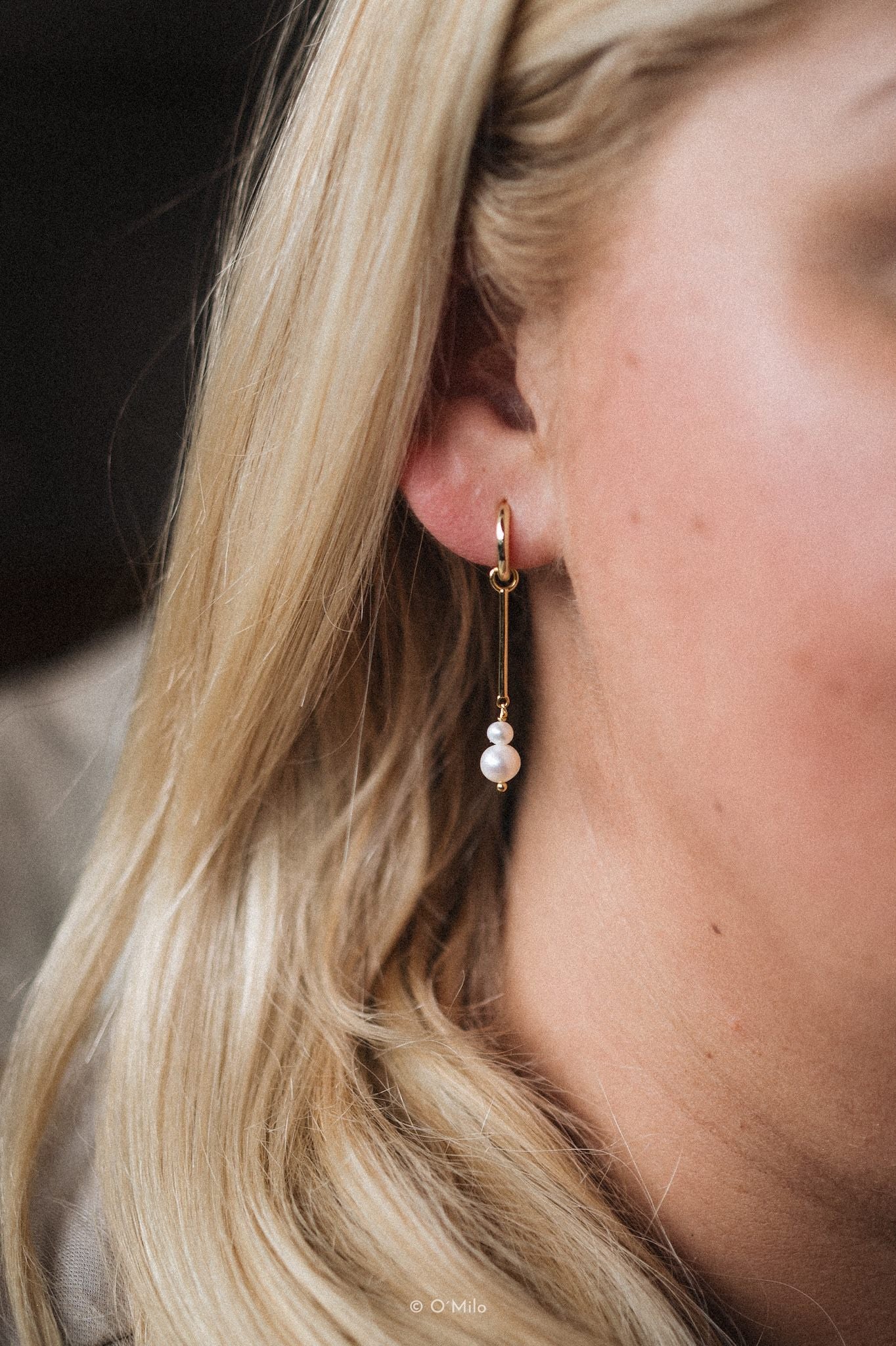 Pearl Drop Hoops. Elise