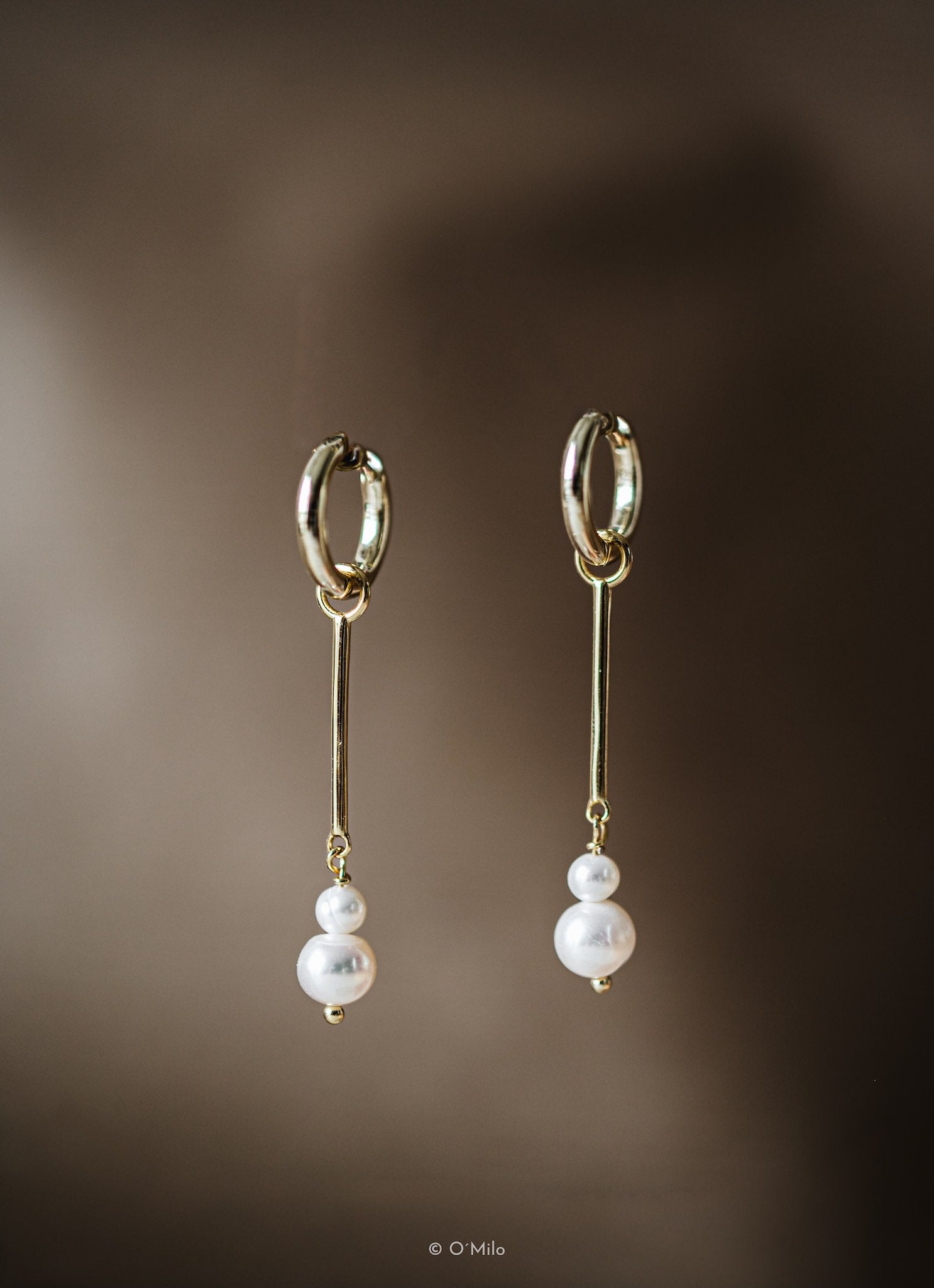 Pearl Drop Hoops. Elise