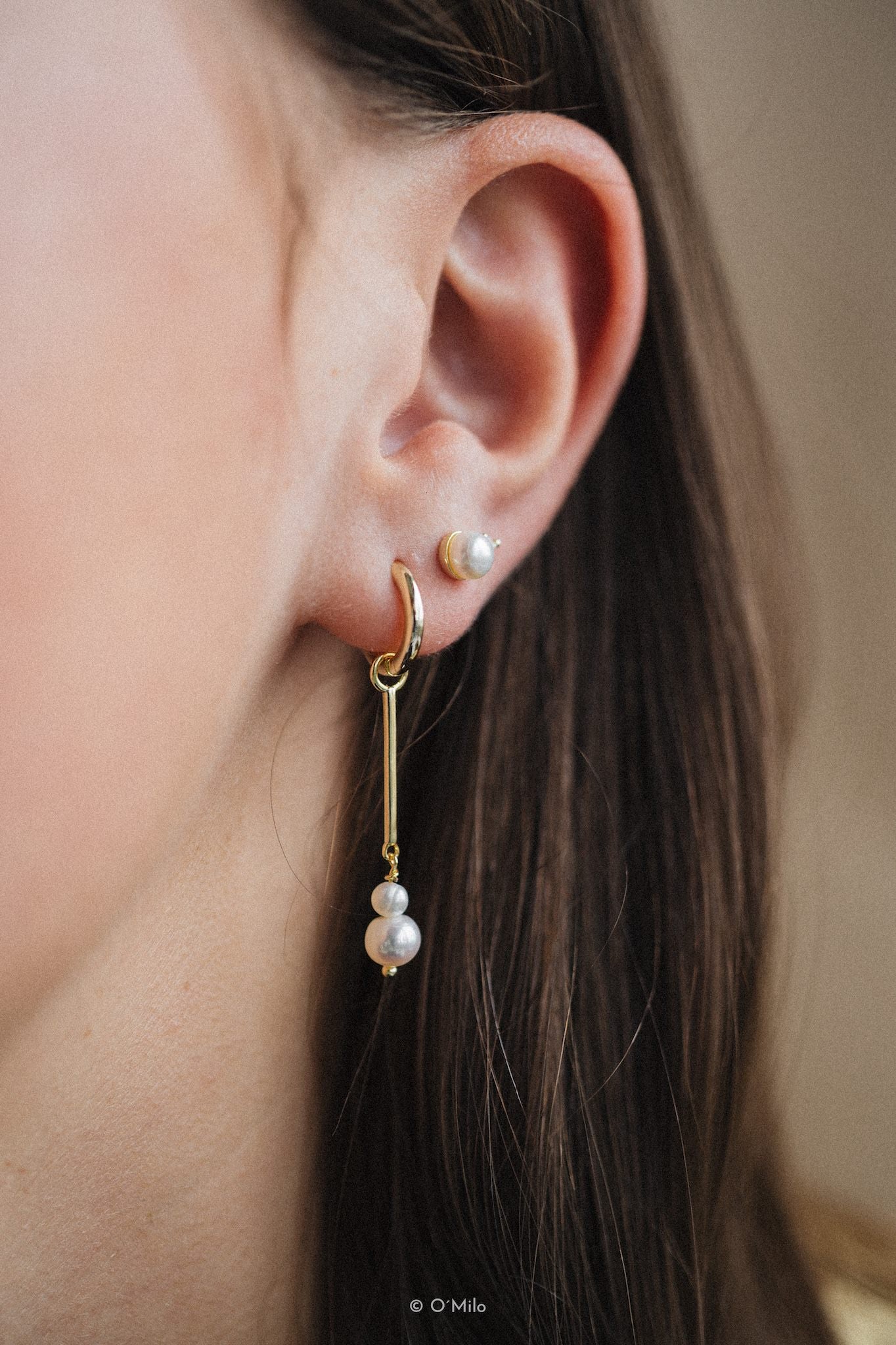 Pearl Drop Hoops. Elise