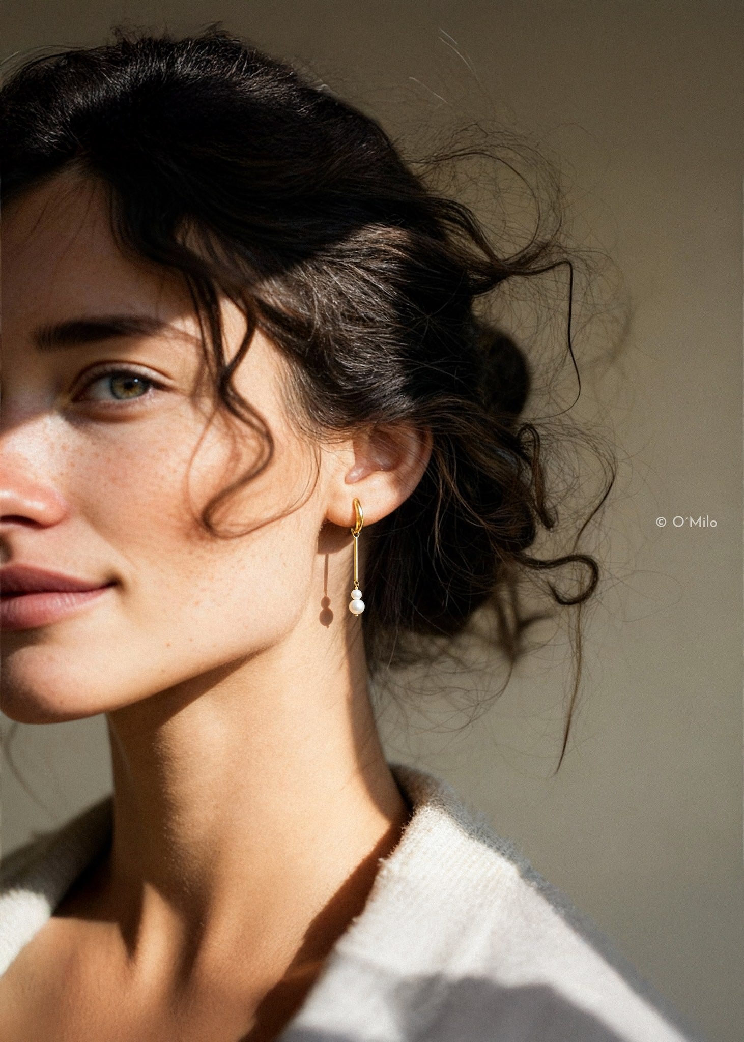 Pearl Drop Hoops. Elise