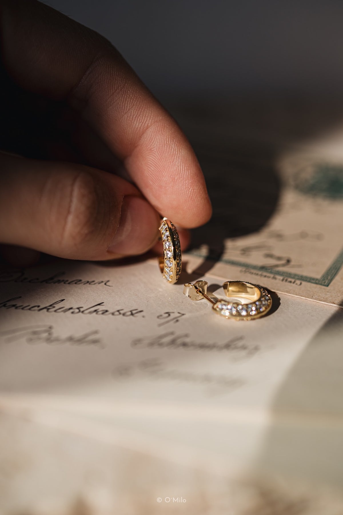 Pavé Crescent Hoops. Celine