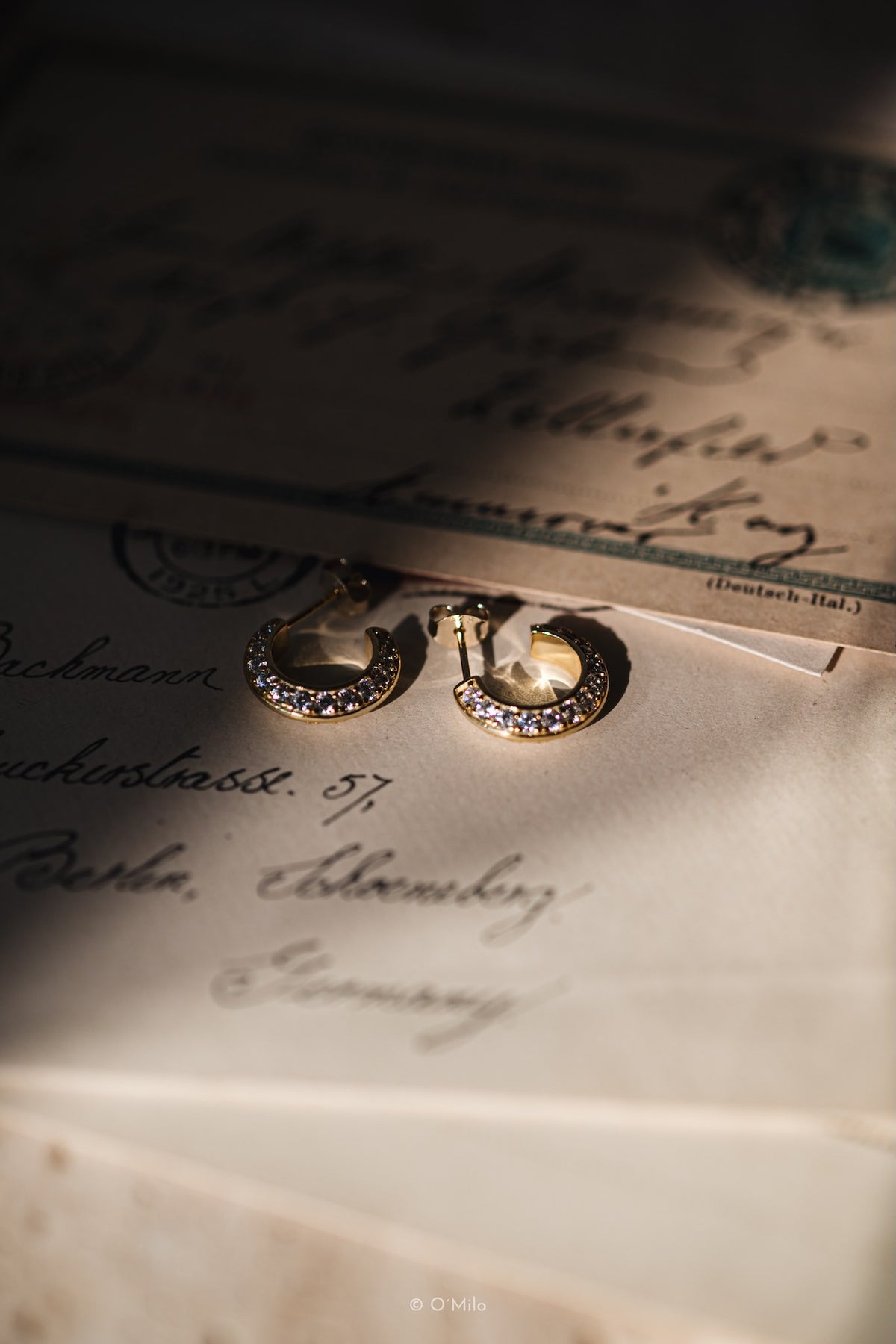 Pavé Crescent Hoops. Celine