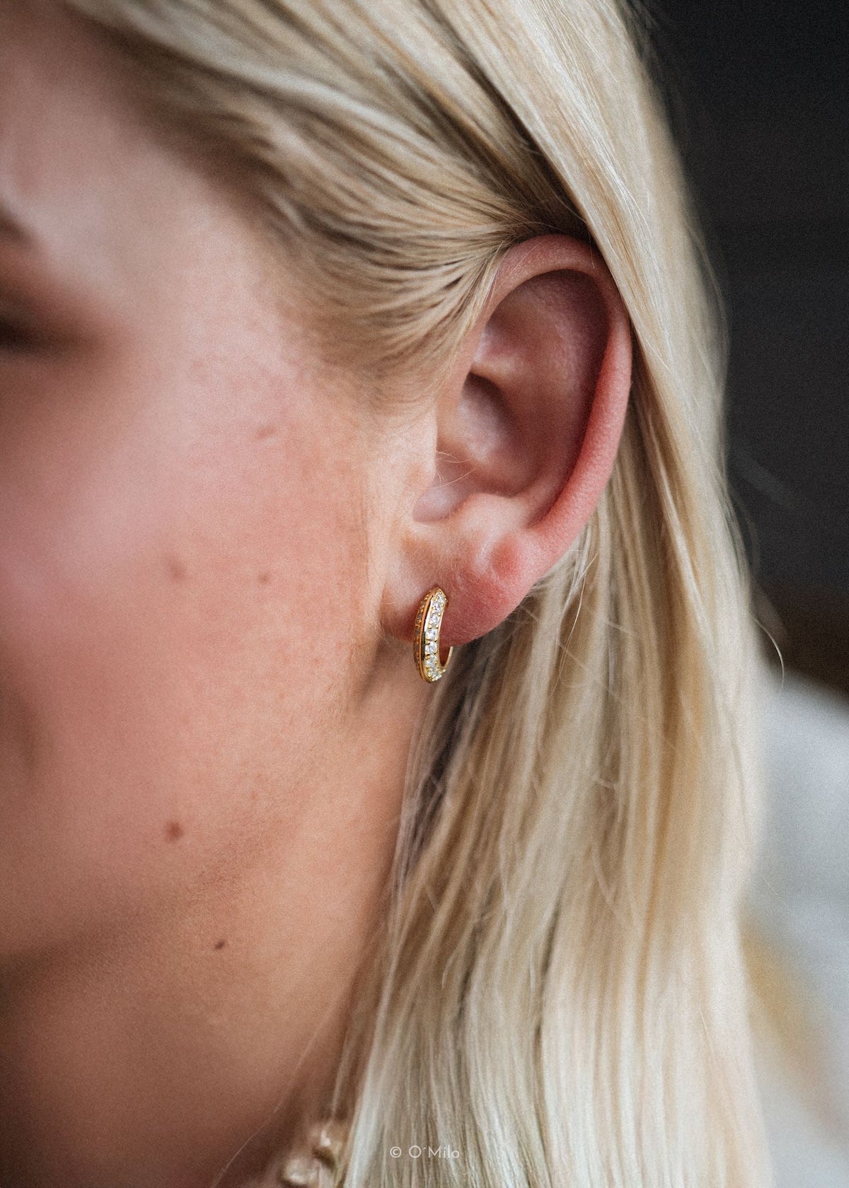 Pavé Crescent Hoops. Celine