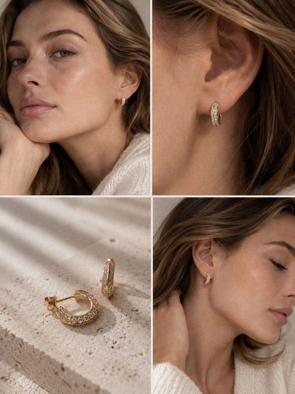 Pavé Crescent Hoops. Celine