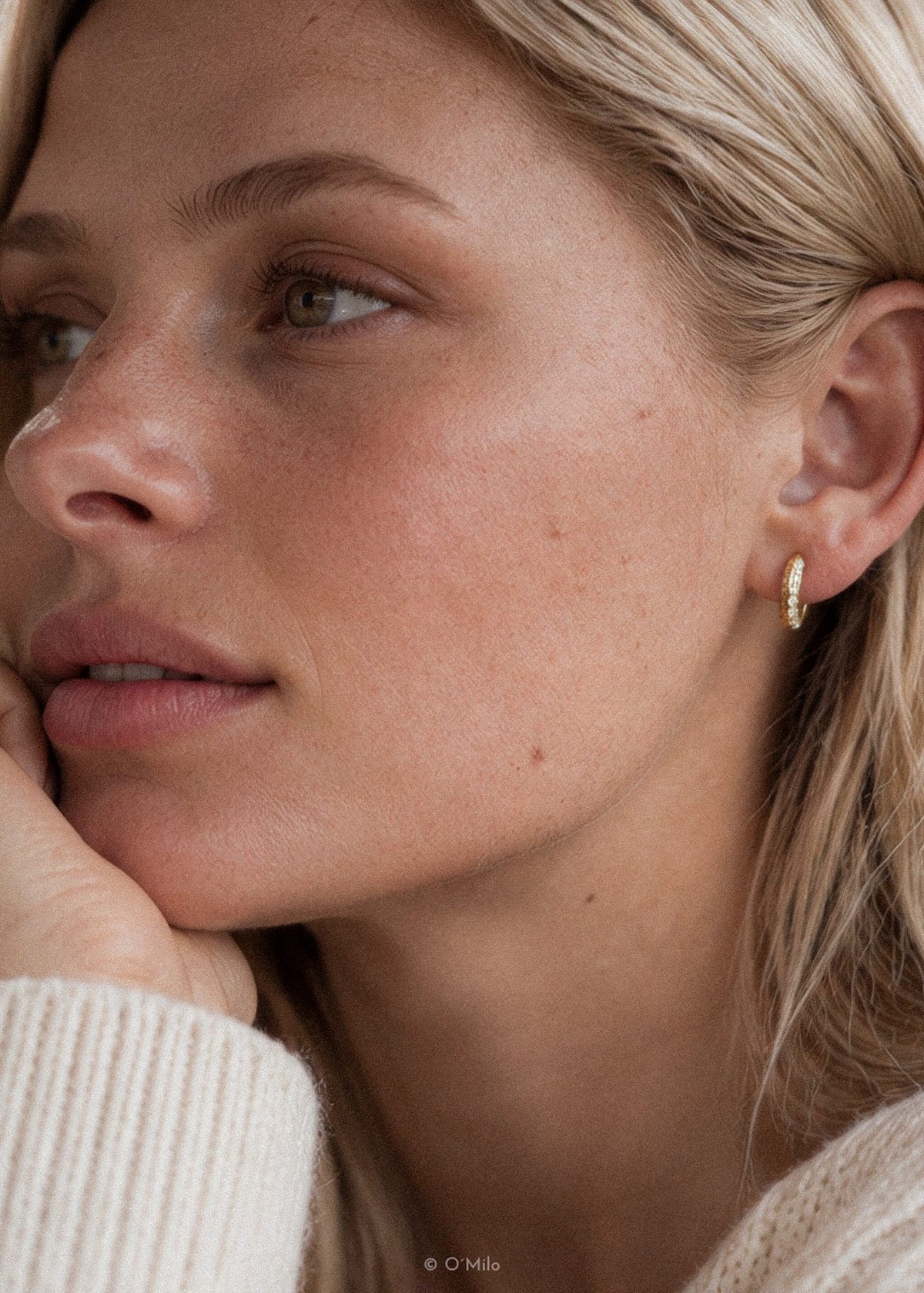 Pavé Crescent Hoops. Celine