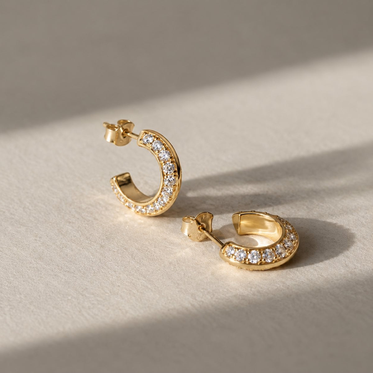 Pavé Crescent Hoops. Celine