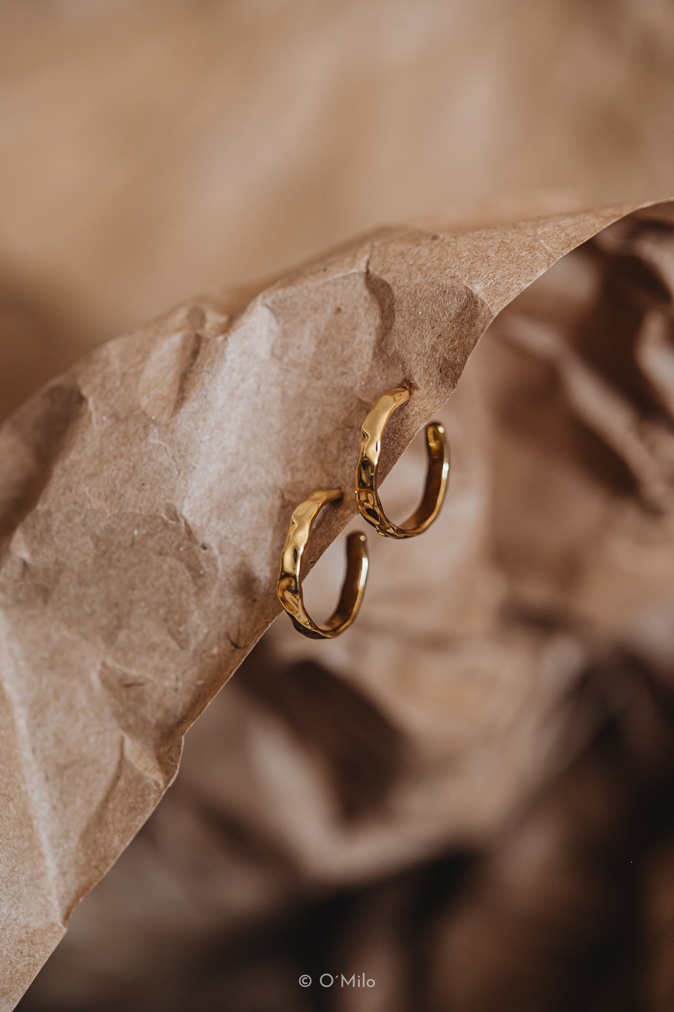 Golden Ripple Hoops. Odelia