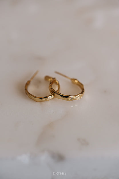 Silver Ripple Hoops. Odelia