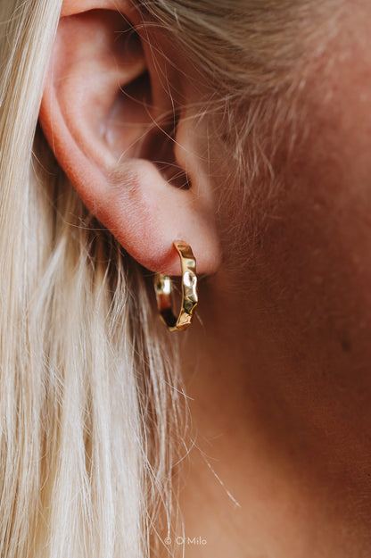 Silver Ripple Hoops. Odelia