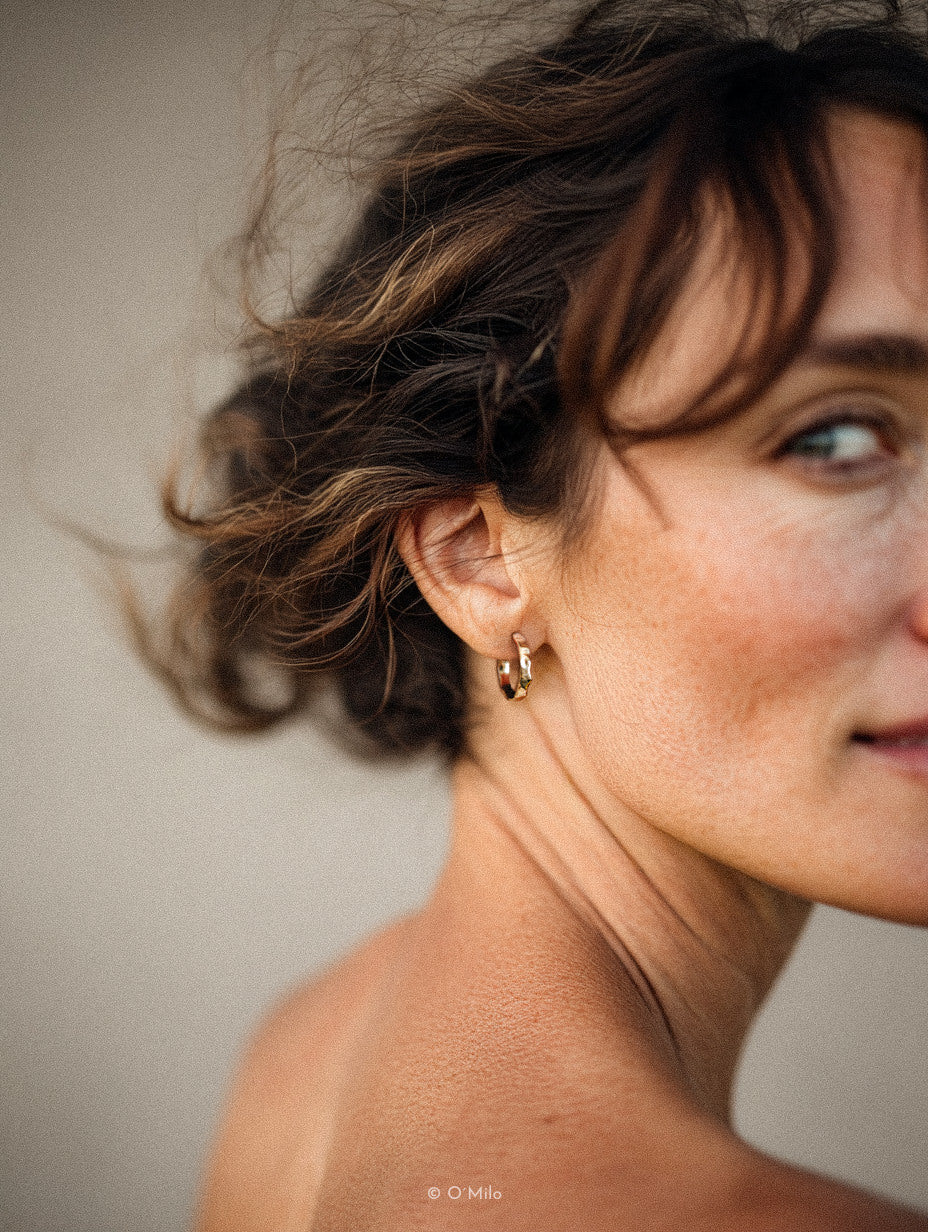 Golden Ripple Hoops. Odelia