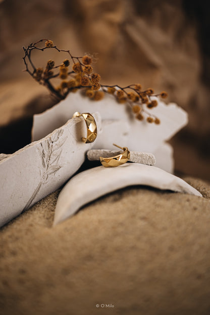 Faceted Gold Hoops. Zara