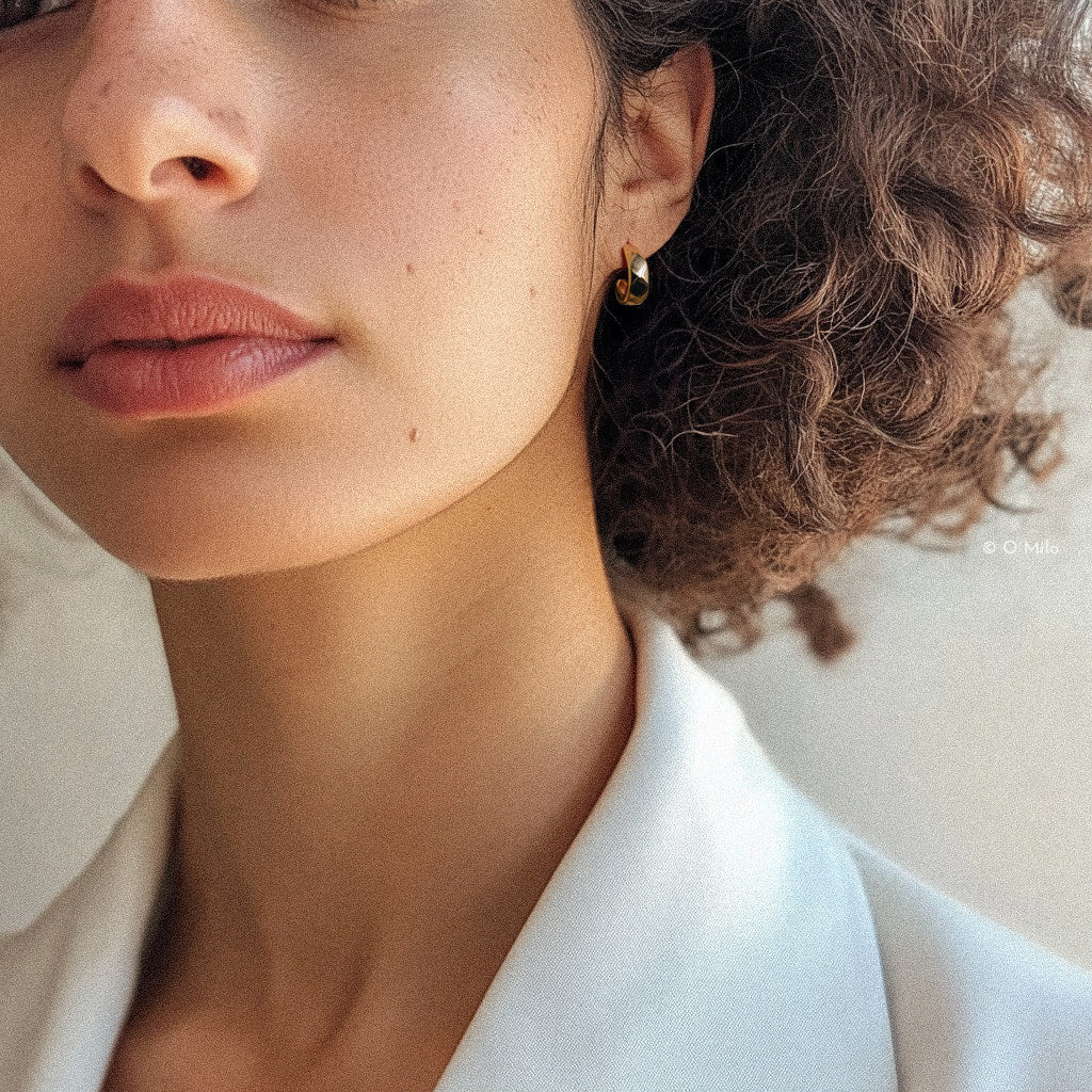 Faceted Gold Hoops. Zara