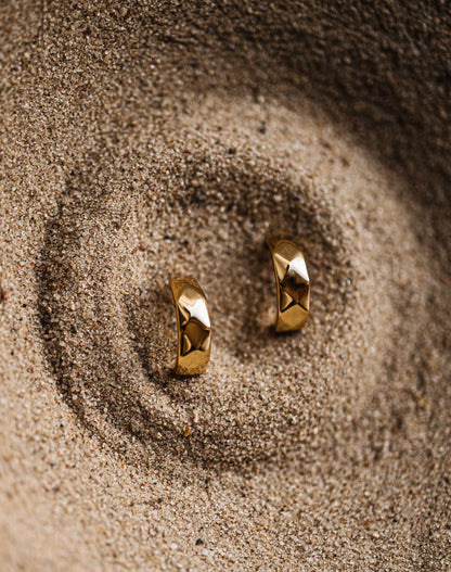 Faceted Gold Hoops. Zara