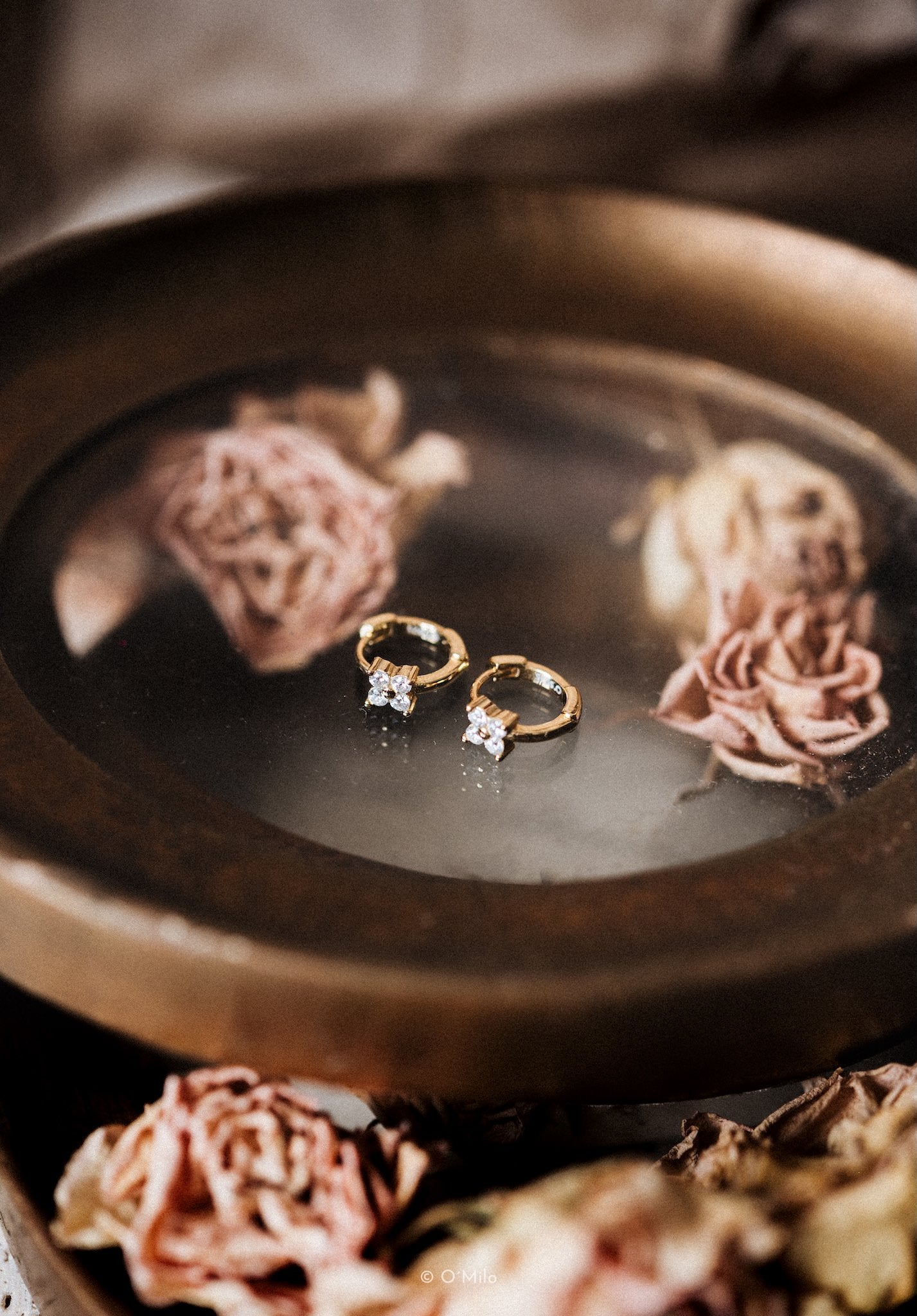 Crystal Floral Hoops. Zuri
